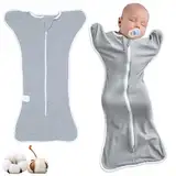 HBSFBH Pucksack Baby 0-3 Monate, Baby Wickeldecke, Atmungsaktives Pucktuch, Wickeltuch für Säuglinge, Baby mühelos pucken, Neugeborene Wickeltuch, Babyschlafsack Wickeltuch, Baby Swaddle Sack, Grau