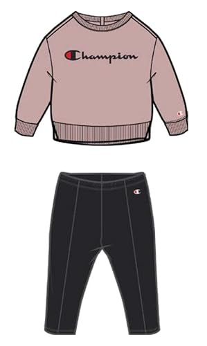 Champion Baby-Mädchen Legacy American Classics Td Ultralight Powerblend Fleece Crewneck komplett, Rosa/Nero, 86