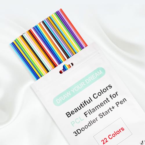 22 Farben 3D Doodler Pen Nachfüllungen für 3Doodler Start 3D Stift Niedrige Drucktemperatur PCL Filament 3Doodler Start Nachfülls Packungen Jede Farbe 15.2 cm x 5 pcs Gesamt 110 pcs Nur passend für 3D