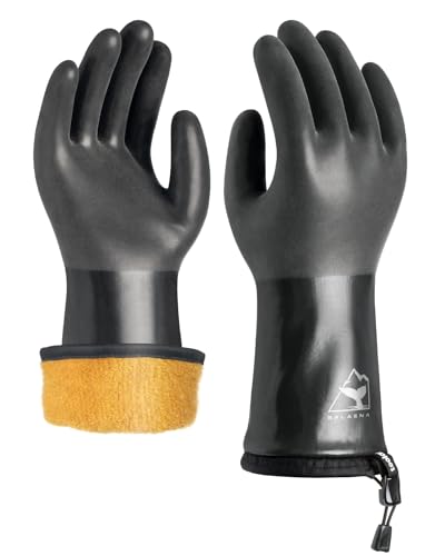 toolant Wasserdichte Winterhandschuhe mit Griff, Balaena-Gefrierhandschuhe für leichte Arbeiten & Outdoor-Abenteuer, Wandern, Landwirtschaft, Waschen, Eisfischen, Klein