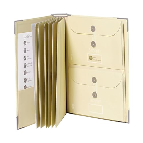 Document Organiser - Card Binder | Document File | Social Security Card Binder, Certificate And Important Papers Organizer Elastic Closure, Document Organizer Binder For Efficient Organization