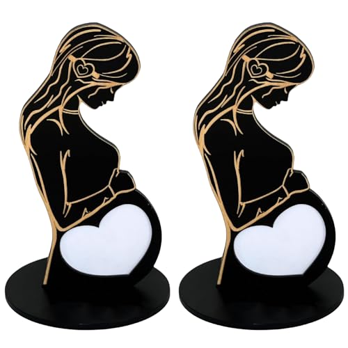 Generisch Baby-Ultraschall-Bilderrahmen - 2 Stück Einzigartiger Baby-Ultraschall-Bilderrahmen, Ultraschallbild-Holz-Geschenkideen für Schwangere, werdende Mütter und Ehefrauen