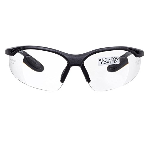 voltX Constructor Schutzbrille Volle Linsenvergrößerung (Nicht bifokal) +1,00 Dioptrien farblos, LESERSCHUTZBRILLE Vergrößerung linse Schutzbrille mit Lesehilfe CE EN166F, Anti Fog UV400 Linse
