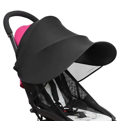 KYSUN Baby Kinderwagen Sonnenschutz, Sonnenschutz für Baby Kinderwagen, Markise für Kinderwagen, Schatten Baldachin für Kinderwagen, Sonnenschutz für Baby Buggys, Anti-Wind Und Anti- UV, Schwarz