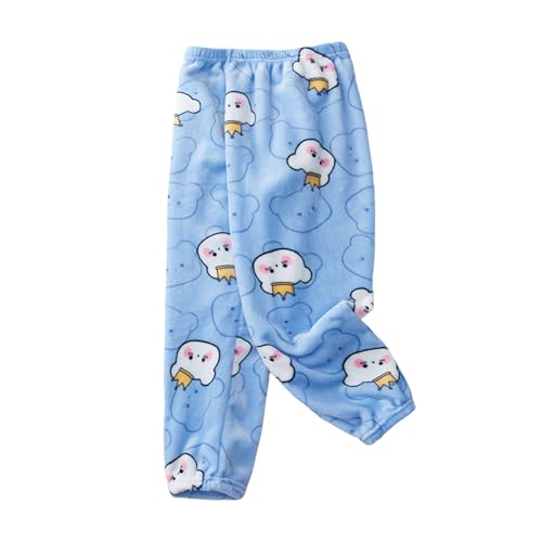 Flanell Hosen Mädchen Cartoon Tier Kawaii Pyjamahose Winter Warm Plüschhose Weich Kuschel Winterhose Thermohose Kinder Weihnachtspyjama Anime Bequeme Schlafhose Freizeithosen Flauschige Fleece Hose