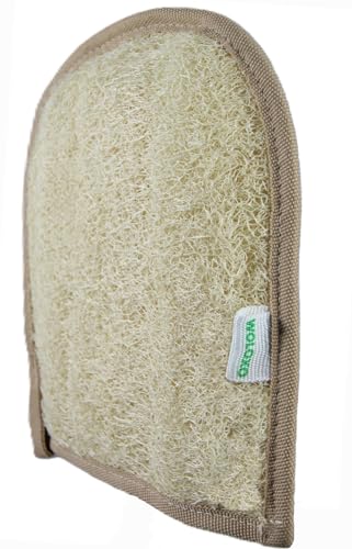 Luffa-Handschuh aus 100% Natürlichem Luffa – Duschhandschuh für Peeling, Hautreinigung & Körperpflege | Biologisch Abbaubar, Plastikfrei, Peelingschwamm, Massage, Glatte Haut, Für Männer und Frauen