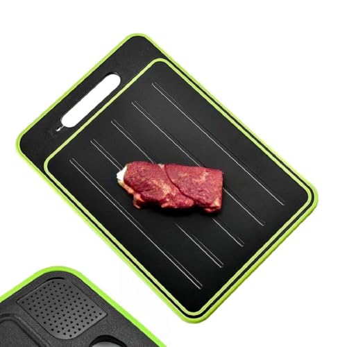 NK Auftauplatten für Lebensmittel + Schneidebrett (4 in 1) NK - Auftauen, Schneiden, Gewürzreibe und Schärfer Messer, Antihaftbeschichtet und rutschfest, 36.5x25x1cm (Spülmaschinenfest)
