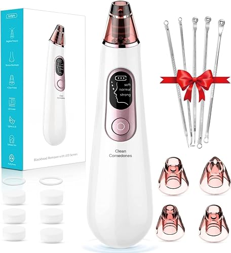 Mitesserentferner Porenreiniger Porensauger, Mitesser sauger Akne Entferner Gerät, Vakuumsauger Blackhead Remover Vacuum mit 4 Austauschbare Saugköpfe