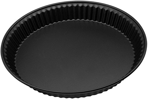 Zenker Quicheform ø28 cm PURE, Tarte- und Obstkuchenform, Tortenbodenform (Farbe: schwarz), Menge: 1 Stück