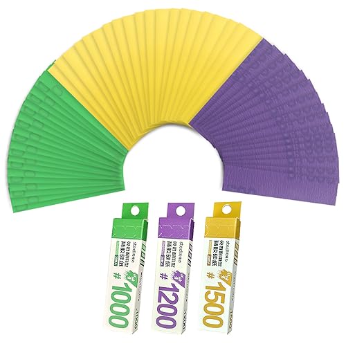 stedi Hobby Model Tools Sticky Sandpaper, Wasserdichtes Nass/Trocken Wiederverwendbares Sandpapier 1000 1200 1500 Grit für Plastikmodelle, Gunpla, 60 PCS