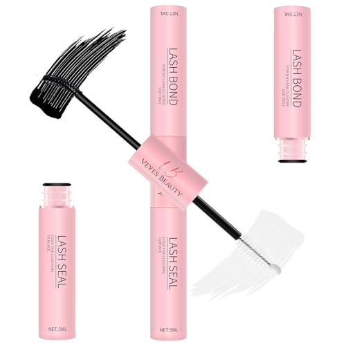 VEYESBEAUTY Lash Bond and Seal Waterproof 2 in 1 Cluster Lash Glue for Eyelash Extension Gluelash Glue Duo 5ml+5ml(Kunststofftube)