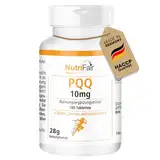 PQQ 10mg - mit 10mg Pyrrolochinolinchinon (PQQ) Dinatriumsalz pro Tablette - 180 Tabletten - Hochdosiert - 100% Vegan – Deutsche Produktion & Laborprüfung - NutriFair | Premium & Fair