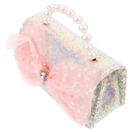 LIOOBO Crossbody Umhängetasche Für Teenager Mädchen Elegante Perlenhandle Schultertasche Mit Bogen-applikation Vielseitig Und Stilvoll Für Freizeit Und Besondere Anlässe Leicht Und