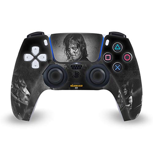 Head Case Designs Daryl Doppelte Belichtung Daryl Dixon Grafiken Vinyl Frontplatte Haut Gaming Aufkleber Abziehbild Abdeckung kompatibel mit Sony Playstation 5 PS5 DualSense Controller