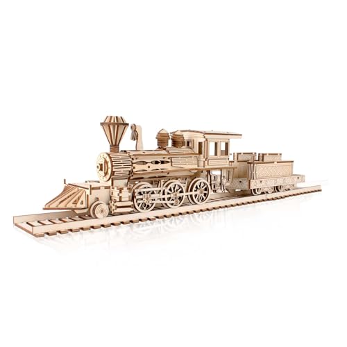 Comfoyar 3D Puzzle Dampflokomotive, Holzmodelle Bausätze Erwachsene, Modellbau Set Holz, DIY Bastelset für Heimdekoration, Weihnachten Geburtstag Männer Frauen, Dampfzug