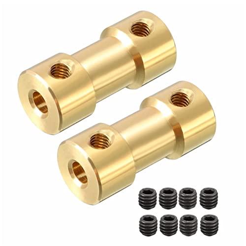 ApuaVireo&Co 2 STÜCKE M3 Gewinde 3x3mm Wellenkupplungs-anschlussadapter Goldton for RC Modellmotor L20XD9 Flugzeugbootsmodell