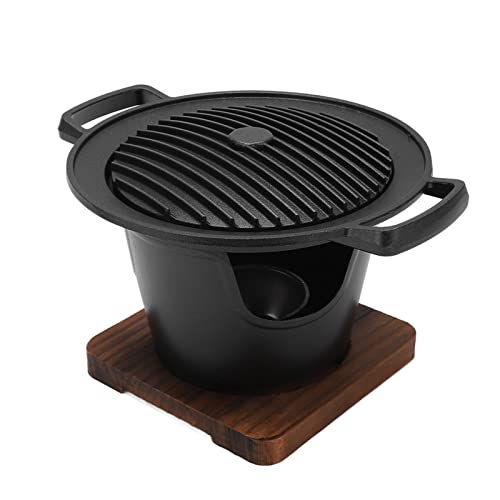 Gusseisen Holzkohlegrill,Mini-Hibachi-Grill, Mini-BBQ-Grill, Spiritusherd, Haushaltsgrill, Grillplatte, Holzkohlegrill, tragbarer Tischgrill, Hibachi-Grill, Tischgrill für Reisen