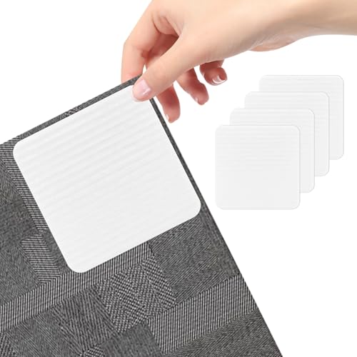 Noxtioanip 4 Stück Antirutschmatte für Teppich, Teppich Antirutschunterlage, Teppiche Greifer rutschfest, Teppichgreifer Wiederverwendbare, Quadratischer Teppiche Aufkleber, für Teppich Antirutsch