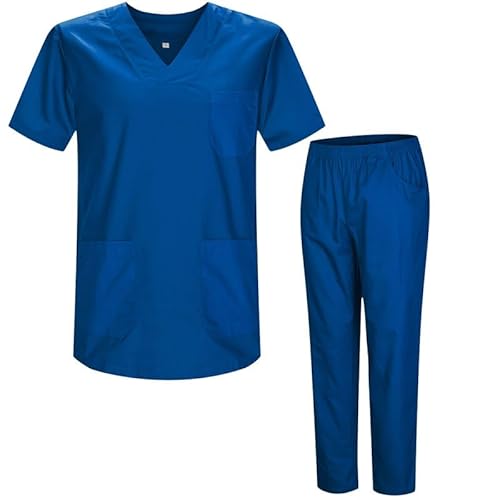 MISEMIYA - Unisex-Schrubb-Set - Medizinische Uniform mit Oberteil und Hose ref.8178 - XL, Blau