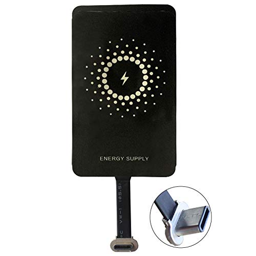 MyMax Superschneller 1300mA Typ C Qi kabelloser Ladeempfänger und Adapter für Google Pixel, Samsung, Huawei, LG, Sony, Motorola, Nokia, HTC und andere USB-C Android Handys (Modell: M1300)