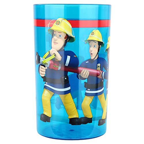 P:os 27117 - Trinkglas im angesagtem Feuerwehrmann Sam Design, Trinkbecher für Jungen und Mädchen aus Kunststoff, Fassungsvermögen ca. 200 ml, Modell 3