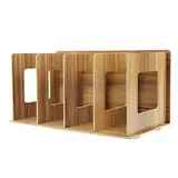 RUIXIB Abnehmbar Holz Schreibtisch Organizer Stehsammler Archivsammle DIY Buchablagen mit 4 Fächer Katalogsammler für Bücher Ordner Zeitschriften Notizbücher CD Halter