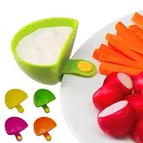 4 Stück Clip-Schüsseln für Teller, Kunststoffschale für Pommes und Saucen, Clip-Halter, Salz, Essig, Zucker, Gewürze, Dipschüssel, Küchenutensilien