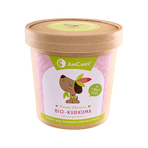 AniCanis Bio Kurkuma gemahlen für Hunde - Kurkumapulver - Immunsystem, Magen & Darm - Kräuter Futterzusatz Nahrungsergänzung - 125g