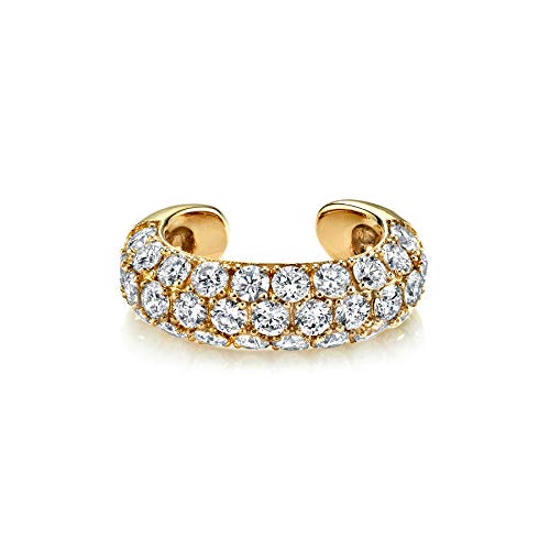 Brandlinger ® Ear Cuff Silber 925 (1 Stück). Ohrklemme mit Stein Zirkonia bunt oder weiß. Schmuck Damen vergoldet mit 18 Karat (Silber und Gold) für Frauen und Mädchen. Durchmesser Ear Cuff 13mm.