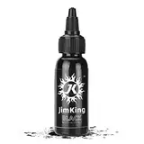 JimKing Tattoo Farbe Black Professionelle Tribal Liner Outlining Dauerhafte Schwarz Tattoos Tinte Set Hochwertig Körperfarben Microblading Pigment Für TäTowierer - Vegan (1oz)30ML