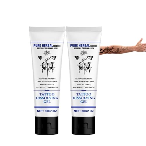Tattoo Entferner Creme, Tattooentfernungcreme, Creme zum Verblassen von Tätowierungen, Schmerzlose, Schnelle Und Effektive Tattoo Entfernung, 30g (2PCS, 30g)