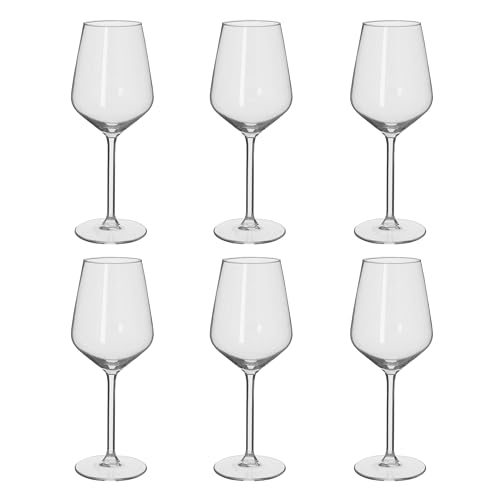 alpina Weingläser Weißwein - Weingläser Set 6 Teilig - Weinglas 37cl - Spülmaschinenfeste Weißweingläser - Wein Geschenk für Weisswein - Glas, Durchsichtig