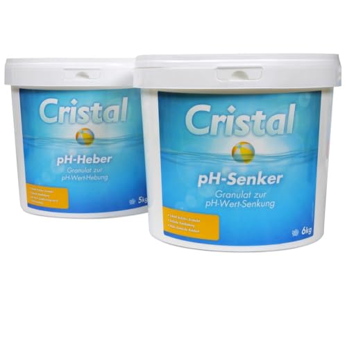 CRISTAL pH-Heber & pH-Senker Set 11 kg – Komplettlösung für perfekte Wasserpflege – Für Pools & Whirlpools – Einfache Anwendung