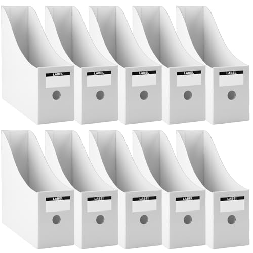 Foydream Zeitschriftenhalter Kraftpapier, 10 Stück A4 Zeitschriftensammle Aktenhalter Schreibtisch Stehsammler Pappe Schreibtisch Organizer für Datei Ordner Schreibwaren Bürobedarf