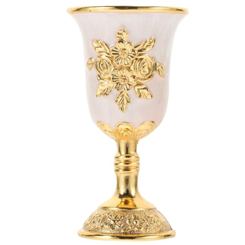 PRETYZOOM Hochwertige Weingläser Mittelalterliches Trinkgefäß Heiliger Kelch Aus Kupfer Retro-schnapskelch Vintage Kelch Becher Anbieten Kelch Tasse Weiß Braut Zinklegierung Geprägt