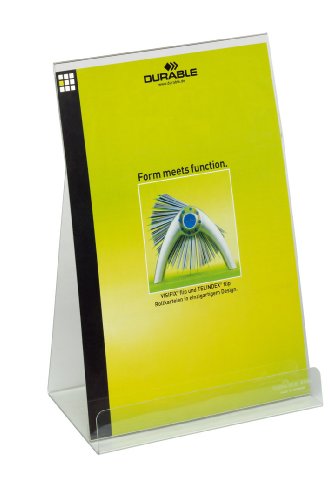 Durable Aufsteller/Prospektspender, für DIN A4 Informationen, 2 Stück, farblos, 859419