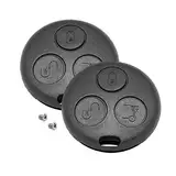 MT-KEY 2X Schlüsselgehäuse Auto Schlüssel kompatibel mit SMART 450 Fortwo Roadster Cabrio Coupe 98-07 Fernbedienung Gehäuse