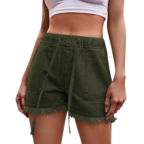 Wandershorts für Damen, mehrfarbig, gemustert, Kompression, mit Taschen, Knöpfen, Jogger, Country, Bedazzled Cycle, weich, ausgefallen, armee-grün, XXL