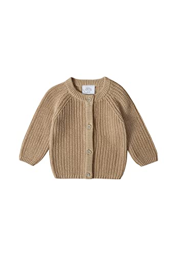 Stellou & friends Cardigan-Strickjacke für Mädchen und Jungen | Hochwertige Baby-Kleidung aus 100% Baumwolle | Gr. 98/104 - Beige