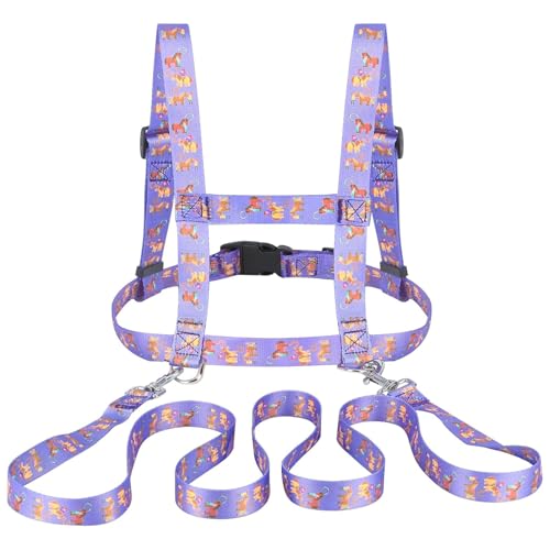 Pferdeleine zum Spielen für Kinder Lila Pferdeleine Pferde Longierleine Harness Pferdegeschirr für Kinder zum Spielen für Jungen und Mädchen Skifahren Rollenspiel Spielen