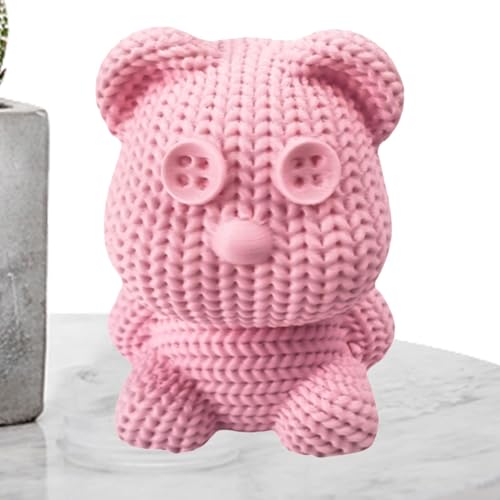 Bär mit 3D-Druck, Spielzeug mit 3D-Druck, rosa Bär, 3D-Druck, sensorische Schreibtischdekoration, Cartoon-Tiere, für Kinder, Erwachsene, Familie