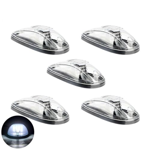 wangjinjie Gahwa Fahrerhausbeleuchtung für LKW, Fahrerhausbeleuchtung für LKW, Fahrerhausbeleuchtung,Dachbeleuchtung for LKW (weiße Schale, weißes Licht, 5PCS)