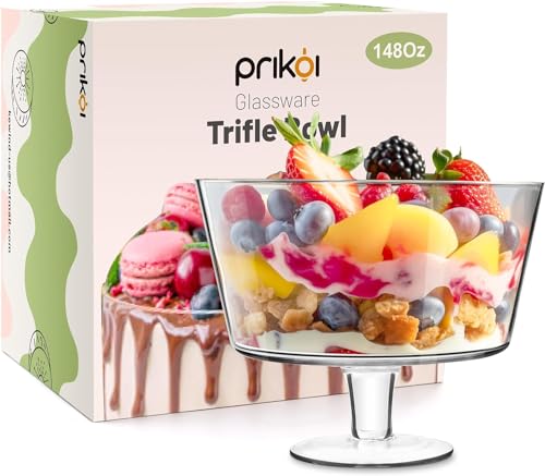 Prikoi 4,2 l Trifle-Schüssel mit Sockel, verdickte Version 2024