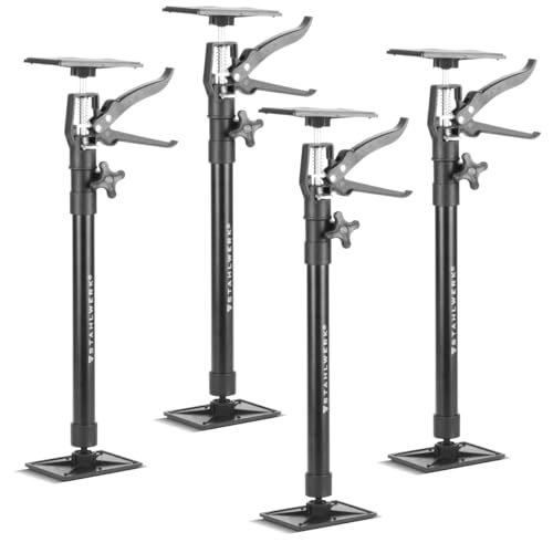 STAHLWERK Teleskop-Stützstange 4er Set 50-110 cm mit 43 kg Tragkraft Montagestütze | Baustütze | Teleskopstütze | Türspanner | Deckenstütze | Spannstütze | Einhandstütze | Schnellspannstütze