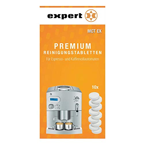 expert MCT EX 10 Stück Reinigungstabletten für Espresso- und Kaffeevoll-Automaten, Siebträger-, Pad- und Kapselmaschinen