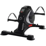 SPORTNOW Pedaltrainer leiser Mini Heimtrainer mit 8 Stufen Magnetwiderstand LCD-Display tragbar Beintrainer mit Anti-rutschmatte Senioren Arm- & Beintraining Pedal-Trainer für Zuhause Heim Schwarz