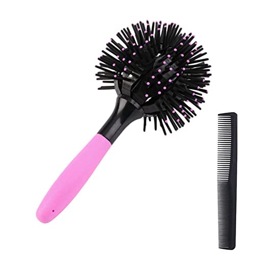 HJHL Haarbürste, 3D Bomb Locken Hair Brush, Kugelbürste,Styling Salon Curler Comb, für Entwirren von lange, gewellte und gelockte Haare