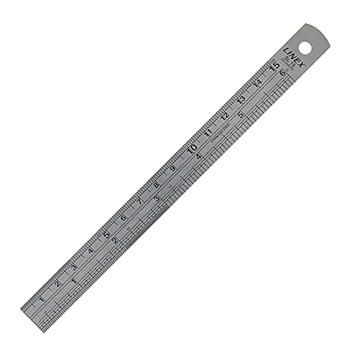 Linex SL15 Stahl-Lineal, 150 x 15 mm, cm und Zoll-Skala, Umrechnungstabelle