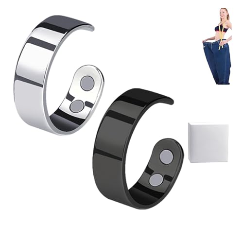 HOUKUNKA Calmi-Ring, verstellbare Größe Ruhara Magnetring, original intelligenter Kopfschmuck, die natürliche Lösung für Wechseljahre, stressreduzierende, laden Sie Ihre Energie auf (C+D)