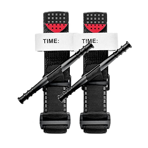 2 Stück Tourniquet Tactical,Drehende Einhand Militärische Tourniquet-Gurte,Tourniquet Taktische,Combat Application Tourniquets,Notfall Outdoor Tourniquet,für Wandern Bergsteigen Sport Camping